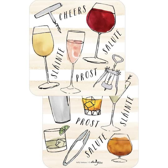 JAM Paper 4&#x22; Wine Cheer Coasters, 60ct.